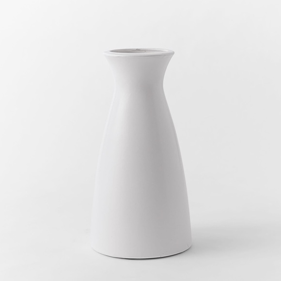 West Elm Pure White Matte Ceramic Carafe VASE - Picture 1 of 4